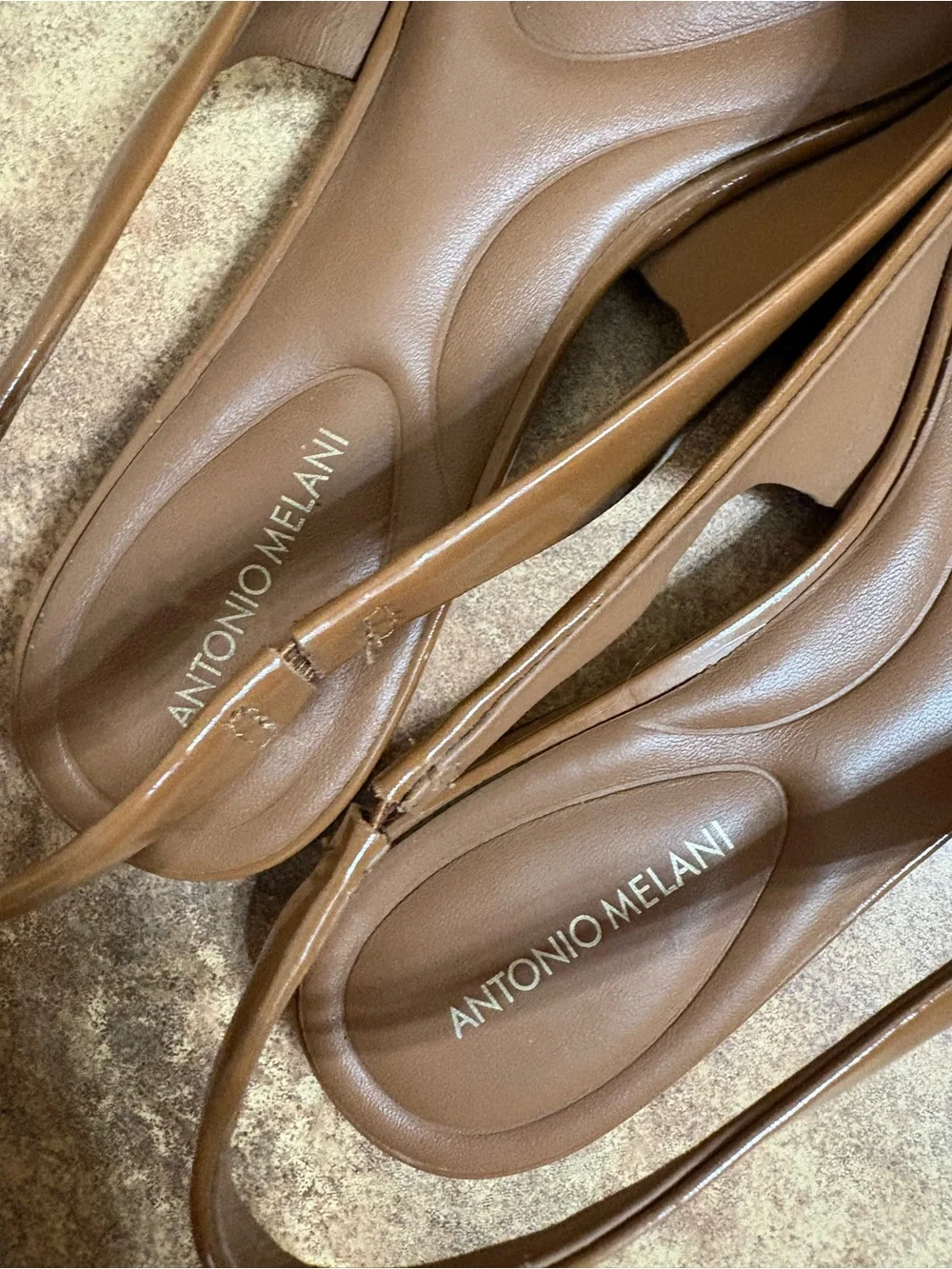 Antonio Melani Brown Leather Slingback Flats 7M
